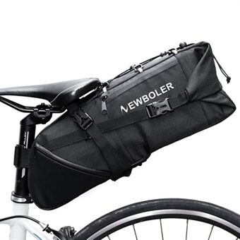 NEWBOLER BAG026 13L kokoontaittuva vedenpitävä polkupyörän istuinlaukku maastopyörän satulalaukku pyöräilyvarusteet - musta