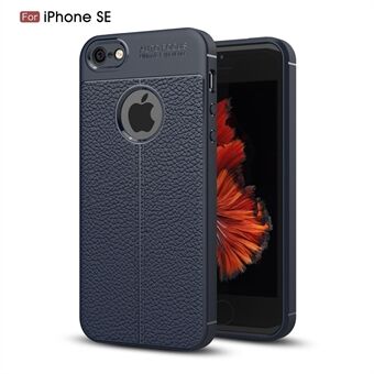 Litchi Skin Anti-fingerprint PU Leather Coated TPU Phone Case for iPhone 5 / iPhone 5S / iPhone SE 2013