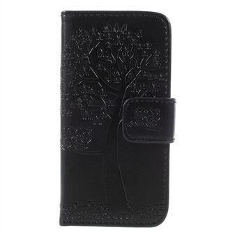 Imprint Tree Owl Magneettinen Lompakko PU Nahkainen Stand kansi iPhone 5 / 5s / SE