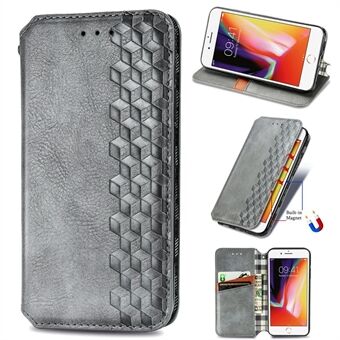 Fashion automaattisesti imeytyvä Rhombus Texture PU-nahkainen Stand kansi iPhone 7 / iPhone 8 / iPhone SE 2020/2022