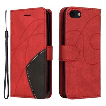 Anti-Resistant Kaksivärinen Splicing Ohut magneettinen Pehmeä PU Iskunkestävä Flip Cover -lompakko käsihihnalla iPhone 7 / iPhone 8 / iPhone SE 2020/2022 4,7 tuumaa