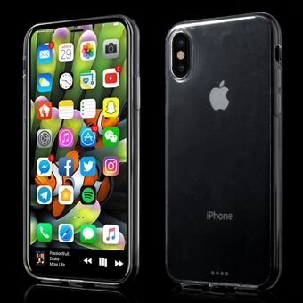 Täysi suojaus Ultraohut läpinäkyvä TPU-puhelinkuori iPhone XS / X/10 5,8 tuumalle - Läpinäkyvä