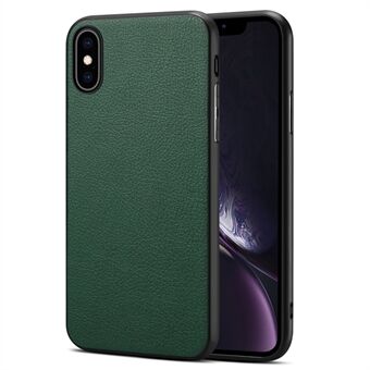 iPhone XS 5.8 tuuman / X takakotelo PC+TPU+PU nahka vasikka tekstuurilla älypuhelimen suojus