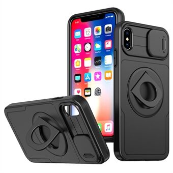 iPhone X / XS -magneettisuoja Kickstand-ominaisuudella, naarmuuntumista estävä puhelinkotelo