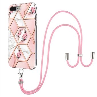 Super Slim IMD IML Vivid Pattern Design Soft TPU Phone Case with Lanyard for iPhone 8 Plus 5.5 inch/7 Plus 5.5 inch