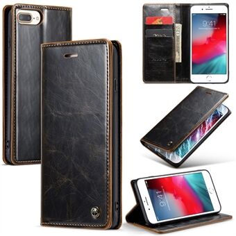 CASEME 003 -sarja iPhone 6 Plus / 6s Plus / 7 Plus / 8 Plus 5,5 tuuman Retro Waxy Texture PU -nahkakotelo Puhelimen lompakon Stand suojus