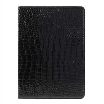 Crocodile Texture Leather Wallet Bracket -kotelo iPad Air 2:lle / Air / 9.7 (2017) (2018) - musta