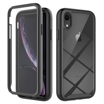 IPhone XR 6,1 tuuman 3-in-1 Scratch puhelinkotelo, kova PC + pehmeä TPU-pudotuksenkestävä matkapuhelimen hybridikotelo PET-näytönsuojalla