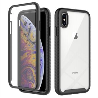 IPhone XS Max 6,5 tuuman Scratch kova PC + Soft TPU Hybrid Cover -pudotusta estävä puhelinkotelo PET-näytönsuojalla