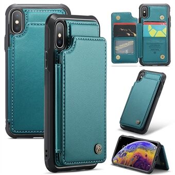 CASEME C22 -sarja iPhone XS Maxille 6,5 tuuman suojakotelo PU+TPU RFID-estolla