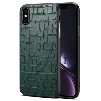 iPhone XS Max -kännykkäkuori, krokotiilikuosinen keinonahka+PC+TPU -materiaalista valmistettu, pudotuksia ehkäisevä suoja