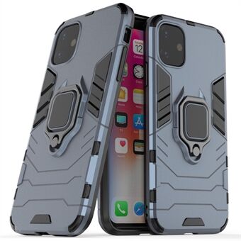 PC + TPU Combo Finger Ring Kickstand matkapuhelimen suojakuori iPhone 11 6,1 tuumalle (2019)