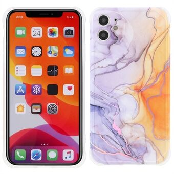 IMD Laser Stylish Marble Four Corner Putoamisenesto TPU + PC Suojakotelo iPhone 11 6,1 tuumalle