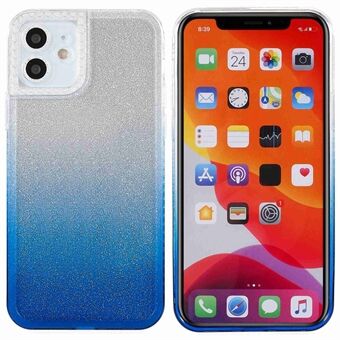 For iPhone 11 6.1 inch Phantom Series Gradient Phone Case Drop Proof TPU Back Cover with Separable Glittering Plate