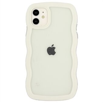 IPhone 11:lle 6,1 tuuman iskunkestävä aaltoileva Edge läpinäkyvä takakuori PC + TPU-puhelinkotelo