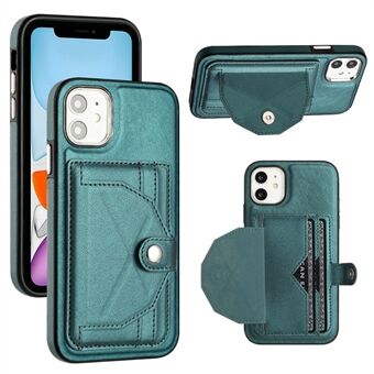 YB Nahkapinnoite Series-4 iPhone 11:lle Kickstand Card Slots -kotelo PU-nahkapäällysteinen TPU-puhelimen kansi