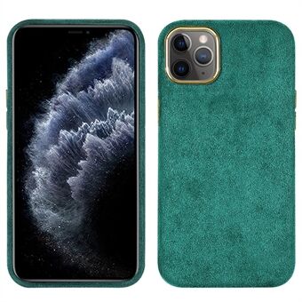 Yksivärinen flokkiva PU-nahkapäällysteinen PET + metallihybridikotelo matkapuhelimen suojakuori iPhone 11 Pro 5,8 tuumaa