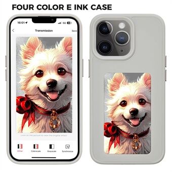 INKZONE iPhone 11 Pro E Ink -puhelinkotelo PC+TPU, 4-värinen DIY-kuviollinen puhelimen suojakotelo