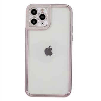 For iPhone 11 Pro Max 6.5 inch Clear Phone Case Soft TPU Electroplating Edge Camera Lens Protection Back Cover