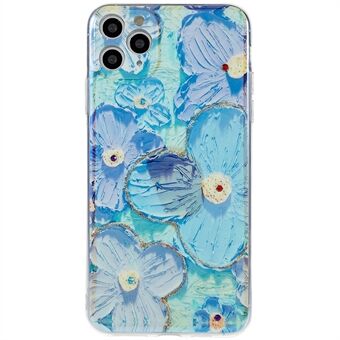 IMD Flower Pattern Epoxy Case iPhone 11 Pro Max 6,5 tuumalle, pehmeä TPU tekojalokivi Decor puhelimen kuorisuoja