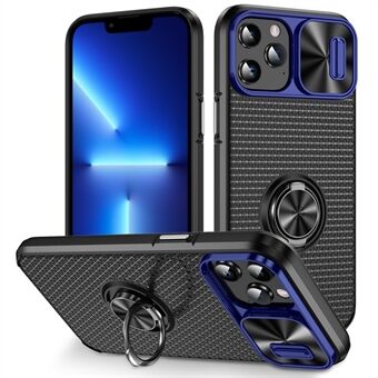 IPhone 11 Pro Max PC+TPU-puhelinkotelolle Ring asennettava puhelinsuoja liukulinssisuojalla