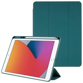 For iPad 10.2 (2021)/(2020)/(2019) Magnetic Adsorption Detachable Case PU Leather Hard Acrylic Back Trifold Stand Cover with Pen Holder