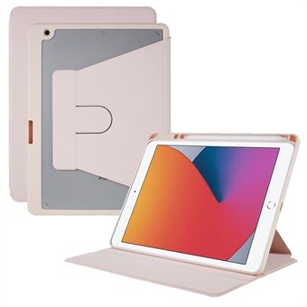 MUTURAL for iPad 10.2 (2019)/(2020)/(2021) PU Leather Tablet Case Clear Back All Round Protective Stand Cover with Pen Holder