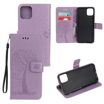 Imprint Tree Owl Wallet nahkainen puhelinkotelo iPhone 12 minille