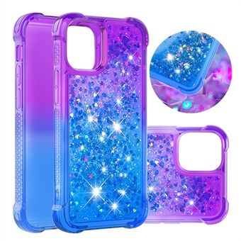 Iskunkestävä Gradient Glitter Powder Quicksand TPU -kotelo iPhone 12 minille