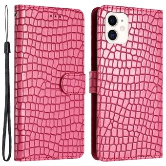 Puhelinkuori iPhone 12 minille 5,4 tuuman PU-nahkainen lompakko Crocodile Texture Stand Flip Cover hihna