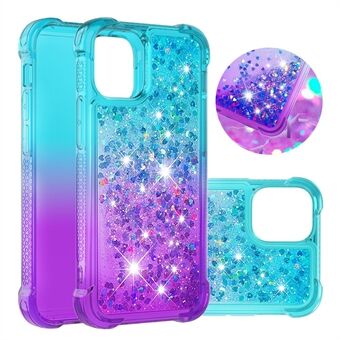 Iskunkestävä Gradient Glitter Powder Quicksand TPU takakuori iPhone 12 Pro/ 12