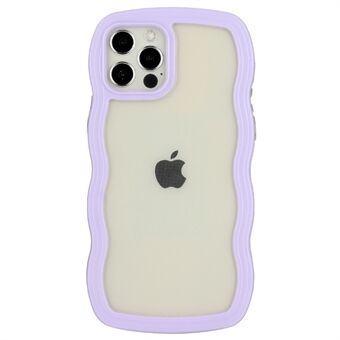 IPhone 12/12 Pro 6,1 tuuman Wavy Edge -värikehys läpinäkyvä takakansi iskunkestävä PC + TPU-puhelinkotelo