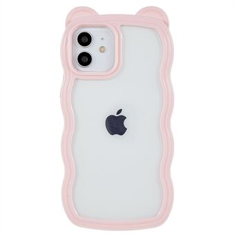 IPhone 12/12 Pro 6,1 tuuman sormenjälkiä estävälle irrotettavalle 2-in-1-puhelinkotelolle Bear Ear Decor PC+TPU-puhelimen suojus