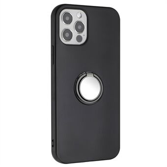 Matkapuhelimen kuori iPhone 12 / 12 Pro 6,1 tuuman Ring Kickstand Matta TPU-suojus Tuki automagneettikiinnitys