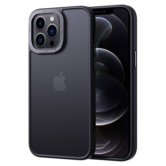 IPhone 12 / 12 Pro Skin-touch Läpinäkyvä Matte PC+TPU-kotelo Metallikamerarunkoisen puhelimen suojakuori