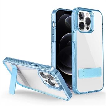 Style G iPhone 12/12 Pro :lle läpinäkyvä TPU + akryylikuori matkapuhelimen suojus jalustalla