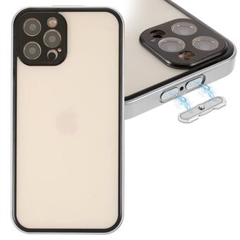 Läpinäkyvä etukarkaistu lasi + kova akryyli takapaneeli täyskansiinen hybridikotelo Magneettisesti imeytyvä puhelinkotelo iPhone 12 Pro 6,1 tuumalle