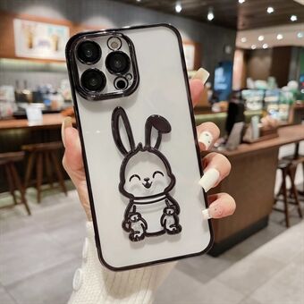 Takakuori iPhone 13 Pro 6,1 tuumaa, Cute Rabbit -puhelinkotelo, kirkas TPU-suojakuori linssikalvolla