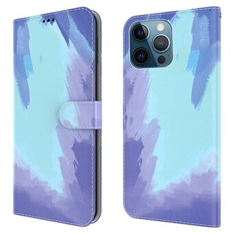 Akvarellikuvioinen lompakko Design PU-nahkainen puhelimen suojakuori Stand iPhone 12 Pro Maxille