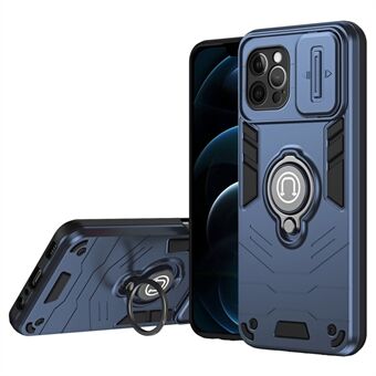 iPhone 12 Pro Max -kuori PC+TPU-tukijalalla, takakansi liukuluukulla linssin suojus