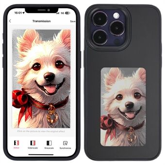 INKZONE iPhone 12 Pro Max - E Ink -kotelo 4 värinäytöllä, DIY-kuosilla, puhelinsuoja - Musta