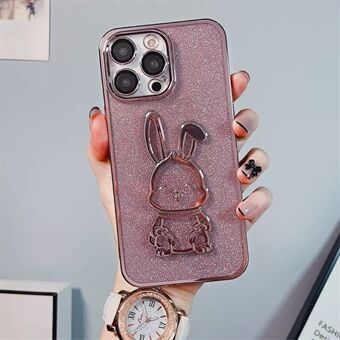 IPhone 12 Pro Max 6,7 tuuman Cute Rabbit -puhelinkotelolle galvanoitu kimaltava jauhe TPU-suojakuori linssikalvolla