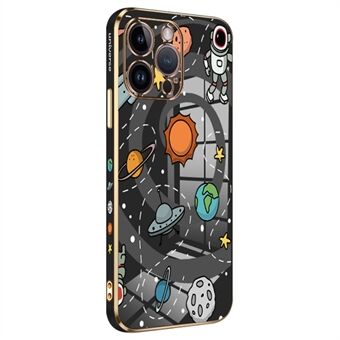 RZANTS iPhone 12 Pro Max 6,7 tuuman Pehmeä TPU Galvanoitu puhelinkotelo Toy Planet Pattern Linssin suojakuori