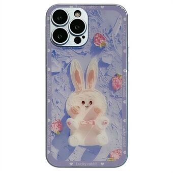 Lasi+TPU-puhelinkotelo iPhone 12 Pro Max Strawberry Rabbit Decor -puhelimen kotelolle