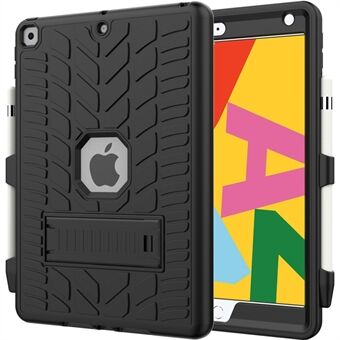 Pudotuksenkestävä kickstand Design Cool Tire Surface PC + Silicone Hybrid Tablet Shell -kotelo iPad 10.2:lle (2021) / (2020) / (2019)