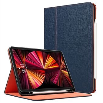 Litchi Texture aitoa nahkaa Stand Design Pudotuksenkestävä herätys/nukkumistoiminto tabletin kotelo kynäpaikalla Apple iPad Pro 11-tuumainen (2021)