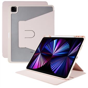 MUTURAL Tablet Case for iPad Pro 12.9-inch (2020)/(2021), PU Leather Stand Folio Clear Protective Cover with Pencil Holder