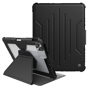 NILLKIN Bumper Leather Case Pro iPad Pro 12.9 (2022) / (2021) / (2020) Irrotettava PU-nahkainen tablettikotelo Auto Wake / Sleep 360 astetta pyörivä Stand Stand