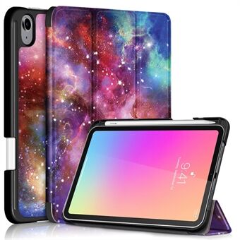 Kuviotulostus Sisäänrakennettu kynäpidike Premium Tri-Fold Stand Slim Auto Wake / Sleep PU-nahkainen Smart Case -suojus Apple iPad mini 6:lle (2021)