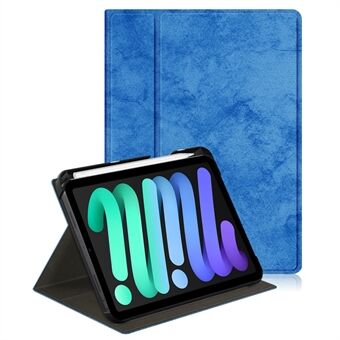 Pyörivä, säädettävä Stand Design yksivärinen PU-nahkainen tabletin suojakuori iPad minille (2021)